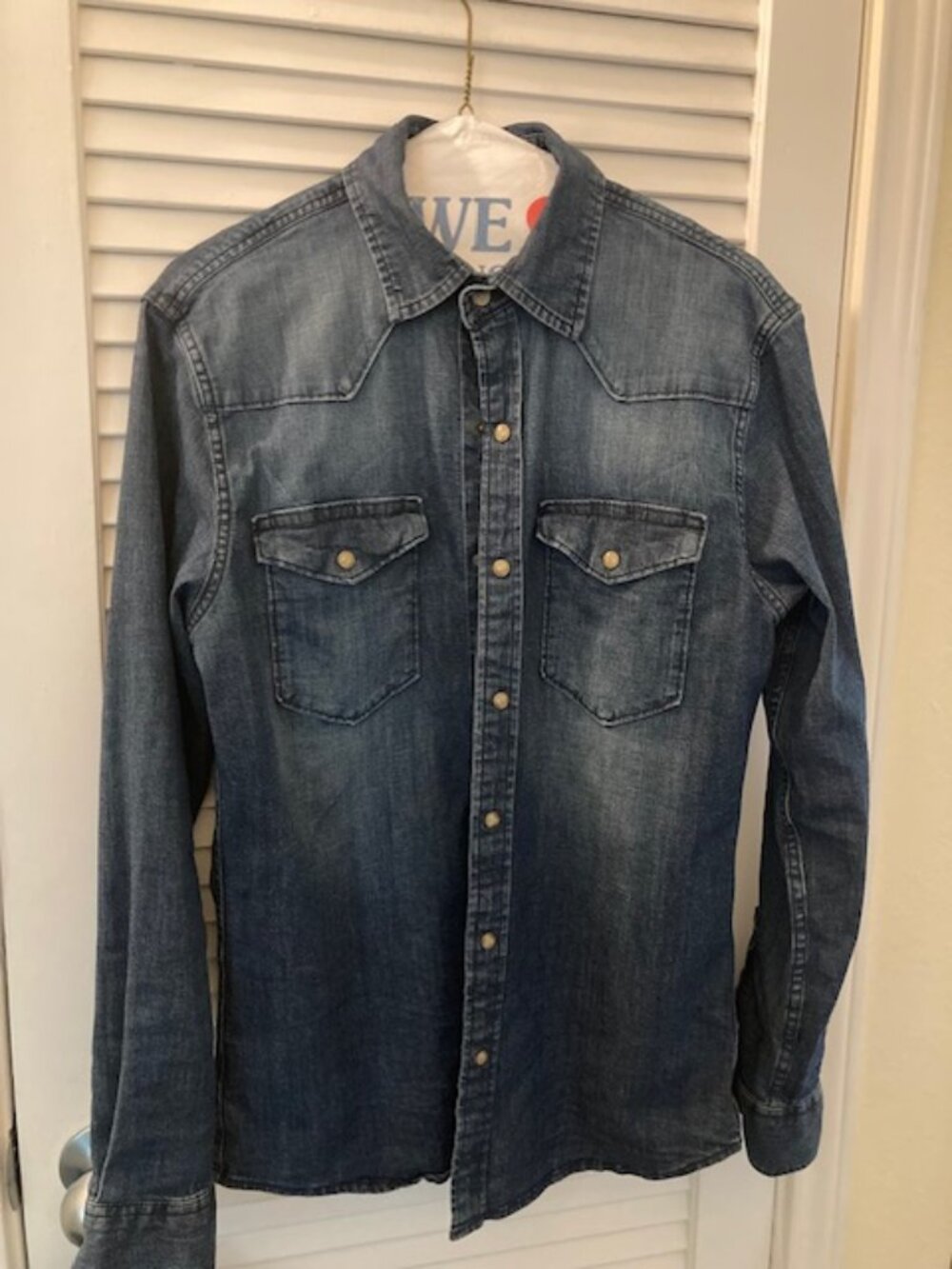 Wrangler Western Denim Snap Front Shirt Women's Small S Untucked Length NWOT